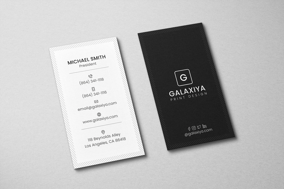 Vertical Business Card and Mockup, a Business Card Template by Galaxiya (Photo 2 of 5)