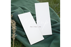 Wedding Menu Mockup Green Flat Lay, a Product Mockup by TatiMockup
