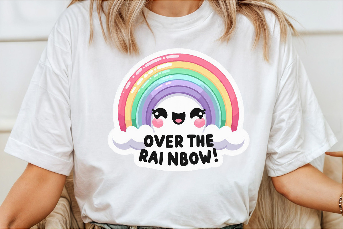 Funny,Over The Rainbow Sticker, an Illustration by DreamCafeArt (Photo 3 of 7)