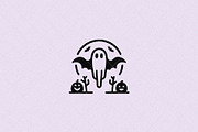 Spooky Ghost Emblem Halloween, a Seasonal Illustration by Vectorium Studio (Thumbnail 3 of 3)