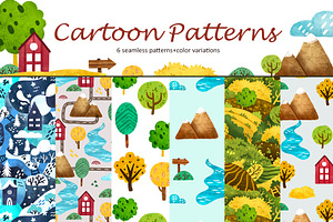 Cartoon Patterns - Clip Art Set