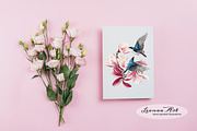Swallows with magnolias Clipart Set, a Seasonal Illustration by Leonaa art (Thumbnail 4 of 11)