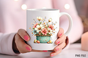 Spring Flower Basket Clipart, an Illustration by Craft Nest (Thumbnail 7 of 11)