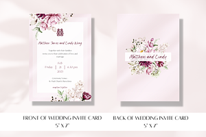 Asian Floral Wedding Invite - F7A