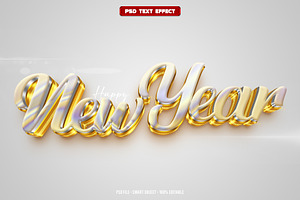 New Year 3D editable text effect, a Layer Style Add-On by Hello Muh