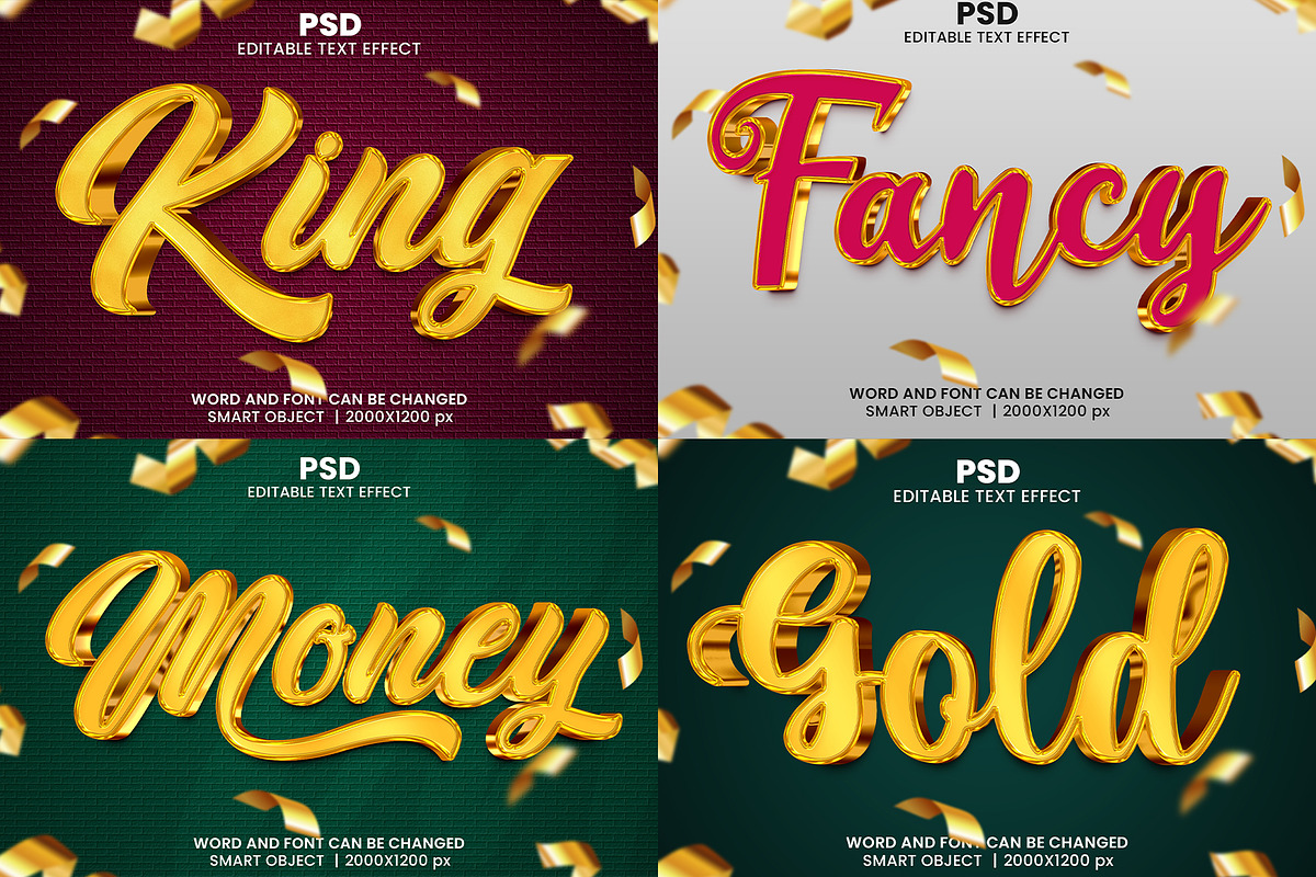 30 Golden 3d Text Effect Bundle PSD, a Layer Style Add-On by bdrobin (Photo 5 of 8)