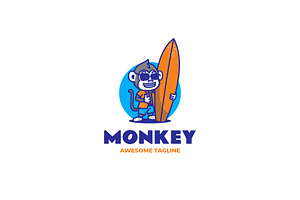 Monkey Mascot Cartoon Logo, a Branding & Logo Template by Artnivora.Std