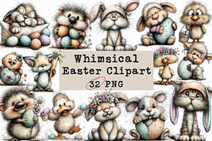 Whimsical Easter Clipart Bundle, an Illustration by Libby Wishes