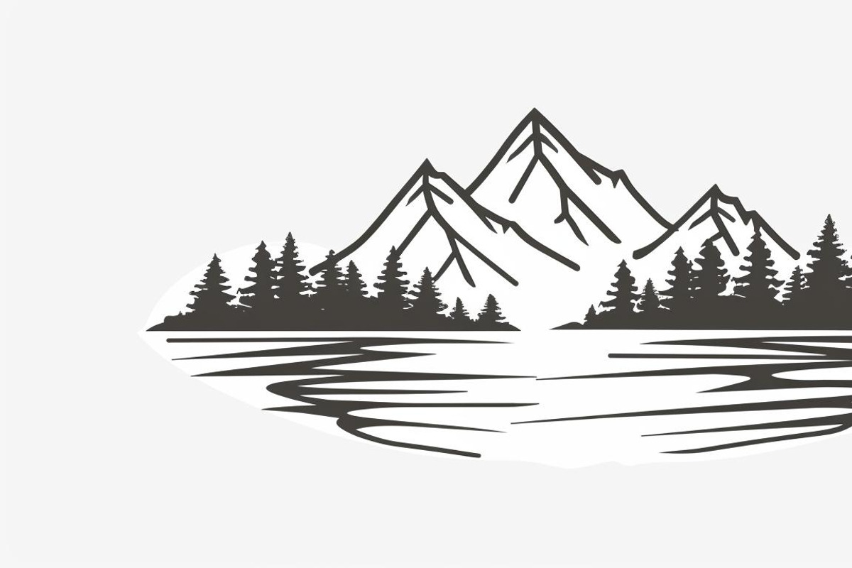 Majestic Mountain and Tree Vector, a Graphic by hafijul (Photo 3 of 9)