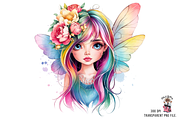 Rainbow Fairy Girl PNG Bundle, a Graphic by Clipart Bloom (Thumbnail 4 of 11)