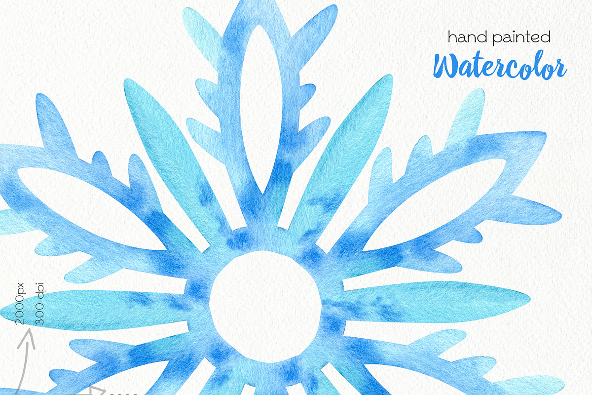 Watercolor Snowflakes, an Illustration by OllyKo Art (Photo 9 of 9)