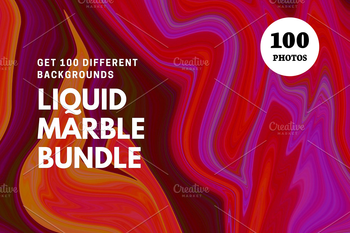 100 Liquid Marble Backgrounds Bundle, an Abstract Photo by bluevan (Photo 1 of 8)