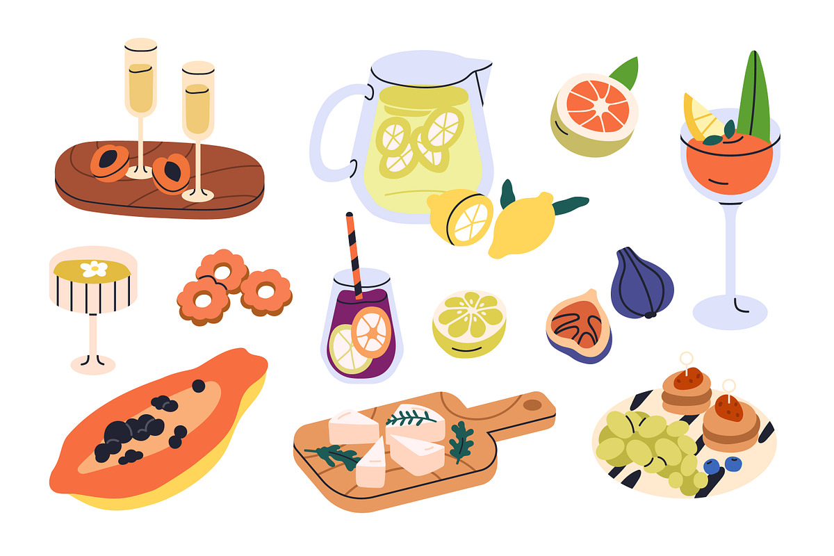 Food & drinks for summer picnic set, a Food Illustration by Good Studio (Photo 3 of 4)