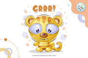 Cute Candy tiger. Tshirt, PNG., an Animal Illustration by KENO Mascots (Thumbnail 2 of 4)