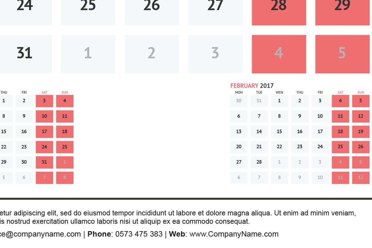 French Wall Calendar 2017 Version 4, a Templates & Theme by Florin Chitic (Photo 2 of 3)