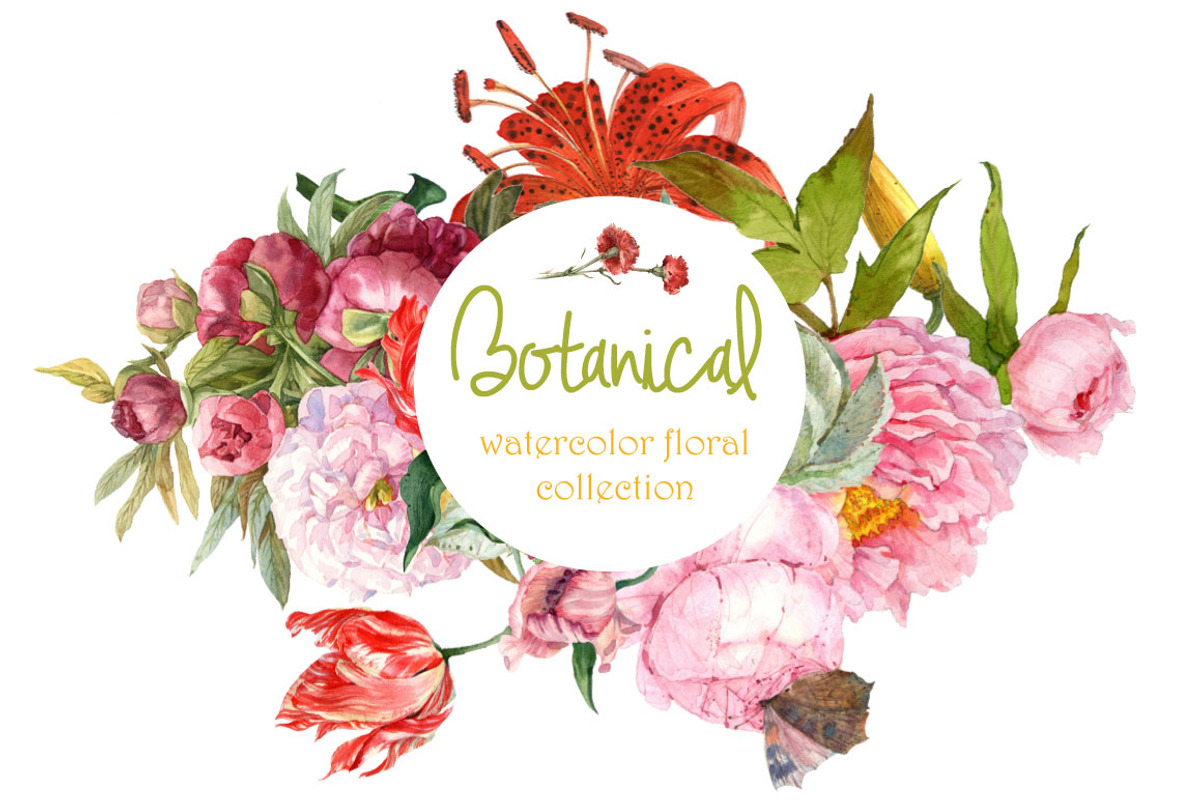 Watercolor botanical flowers, a Decorative Illustration by ivanushka-art (Photo 3 of 5)