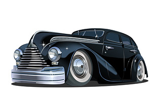 Cartoon retro car