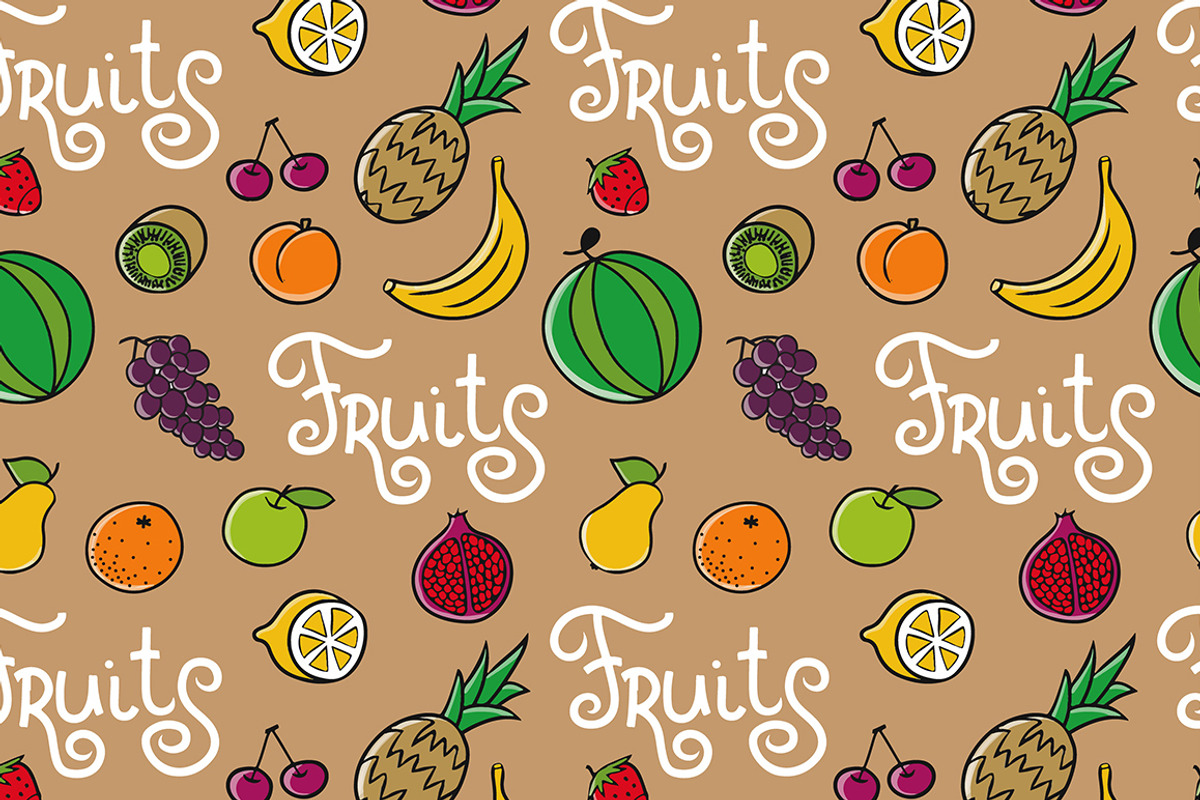 4  patterns with vegetables & fruits, a Pattern Graphic by Nata Savina Art (Photo 3 of 3)