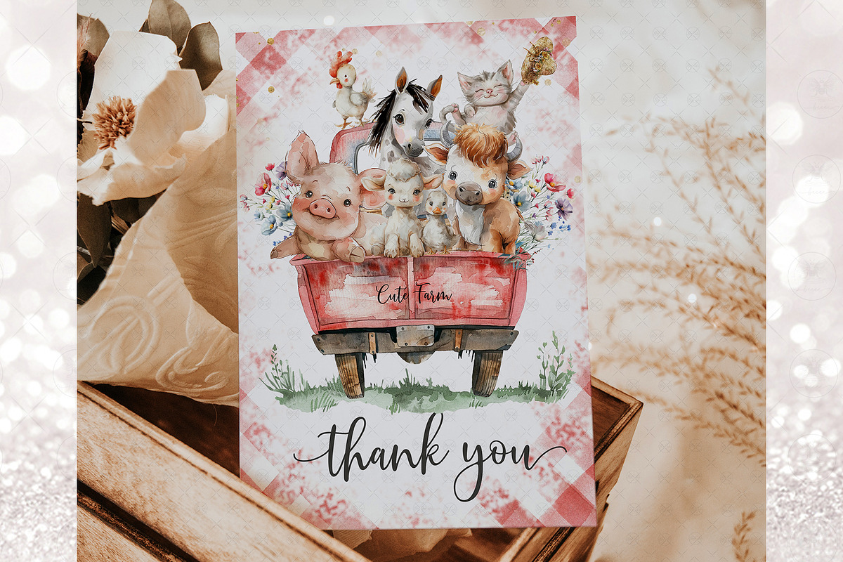 Farm Animals Watercolor Clipart, an Animal Illustration by BigCakeBee (Photo 4 of 4)