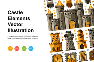 Castle Elements Vector Illustration