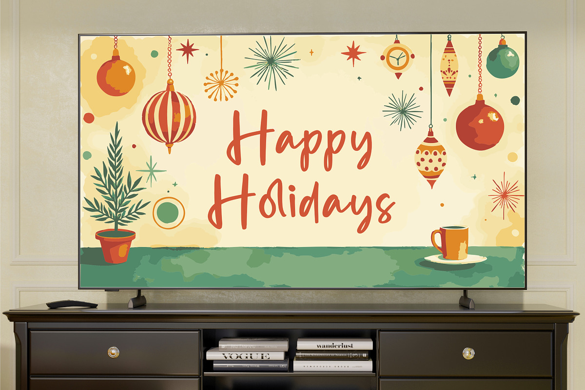 Retro Christmas Ornament-Backgrounds, a Seasonal Illustration by Blynn Pippen (Photo 17 of 19)