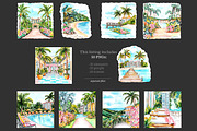 Tropical Summer Clipart | Vacation, a Person Illustration by GlamArtZhanna (Thumbnail 8 of 8)