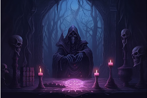 Necromancer Neon Art Background