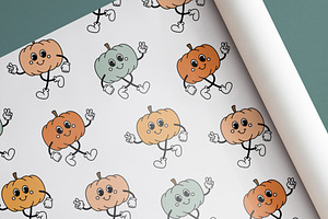 Groovy Halloween Seamless Patterns