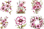 Pink Flowers Spring Clipart, an Illustration by Designking (Thumbnail 4 of 5)
