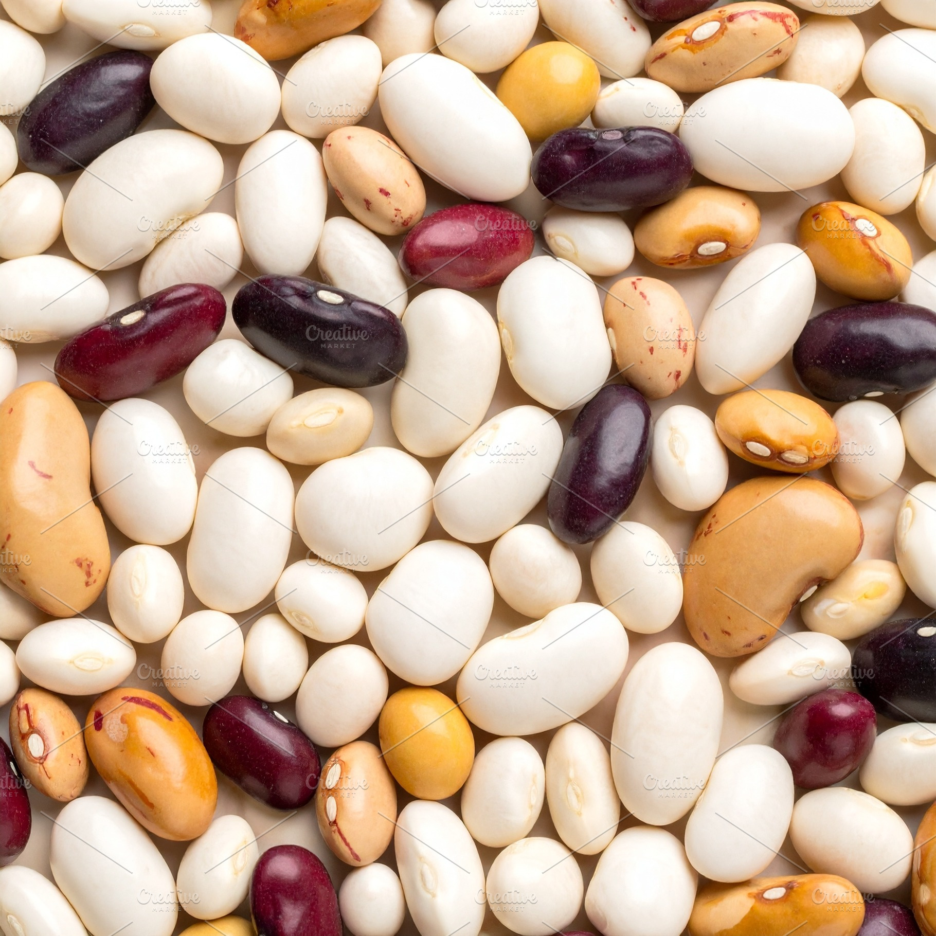 mixed beans top flat view AI generated, a Photo by WorldPhotos