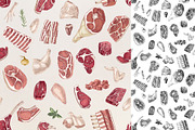 Ultimate meat set. Meat market, a Food Illustration by handsketched (Thumbnail 14 of 17)
