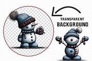 Whimsical Christmas Snowman Clipart, an Illustration by Libby Wishes (Thumbnail 5 of 7)