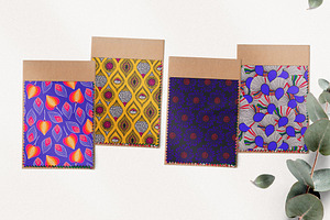 African Wax Print Patterns Set