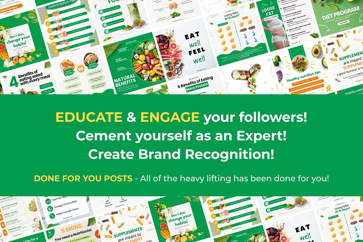 Health Coach Instagram Templates, a Marketing Template by Aks-Designs (Photo 5 of 9)