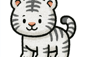 Cute white tiger doodle illustration, an Animal Photo by José Manuel Gelpi