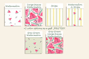 Watercolor Watermelon Patterns Set, a Pattern Graphic by Oksana Dovhopol Art (Thumbnail 8 of 11)