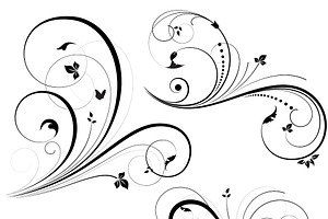 Swirl Floral Element Vector