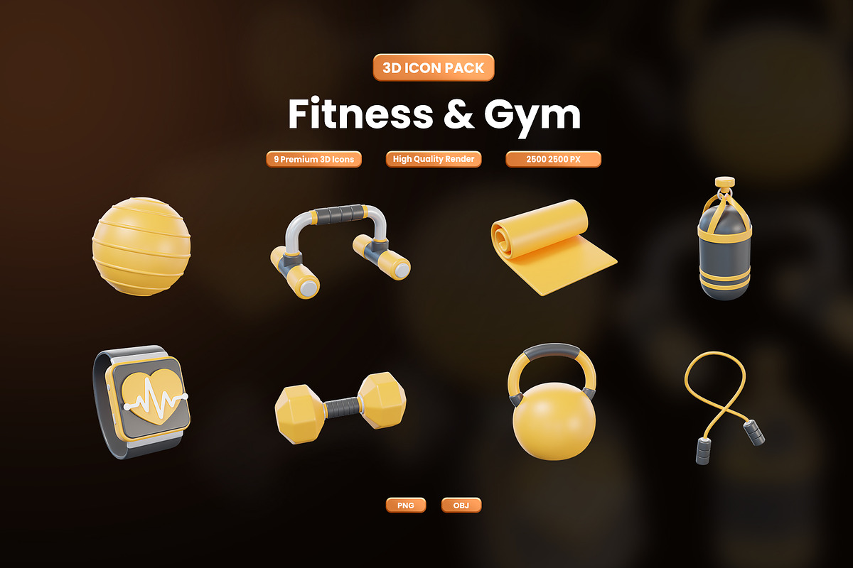 Fitness & Gym 3D Icon, an Object Graphic by Artnivora.Std (Photo 4 of 4)