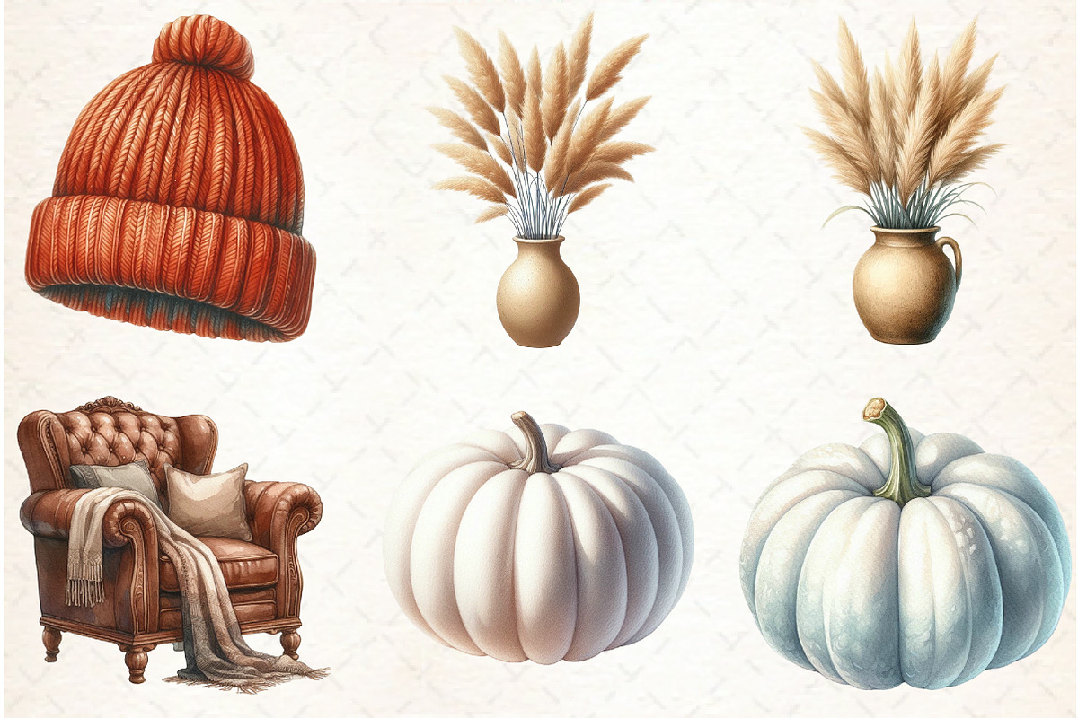 Autumn Clipart Cozy Fall Clipart, an Illustration by Libby Wishes (Photo 3 of 11)