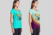 Women's V Neck T-Shirts Mockup, a Shirt Mockup by Mock-up Store (Thumbnail 3 of 5)