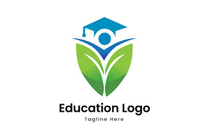 Education Growth Student Leaf Logo, a Branding & Logo Template by Walldecorated