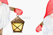 Watercolor Christmas Gnome Clipart, a Seasonal Illustration by Daryartsy (Thumbnail 6 of 12)