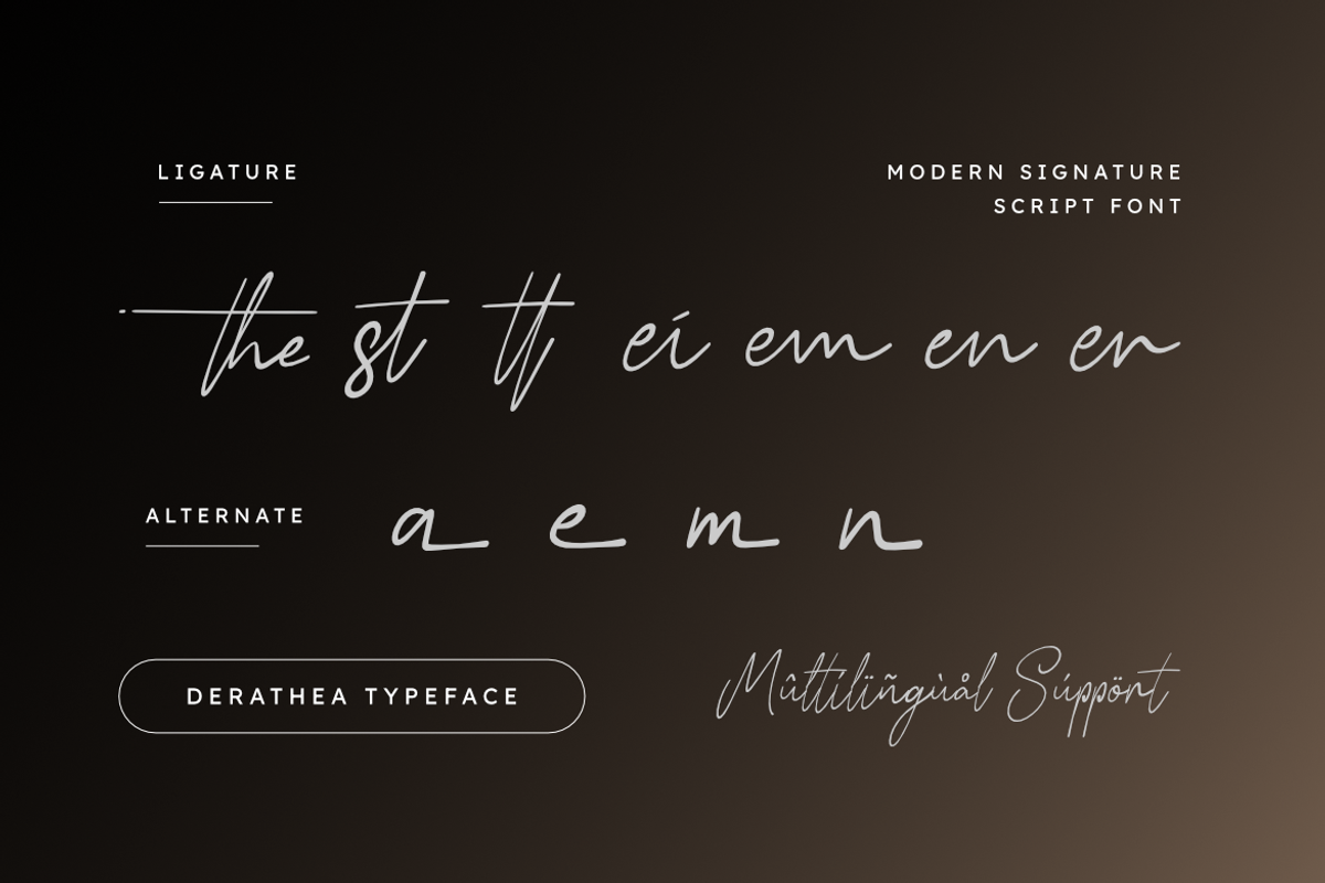 Derathea | Signature Font, a Script Font by Masyafi Studio (Photo 3 of 8)