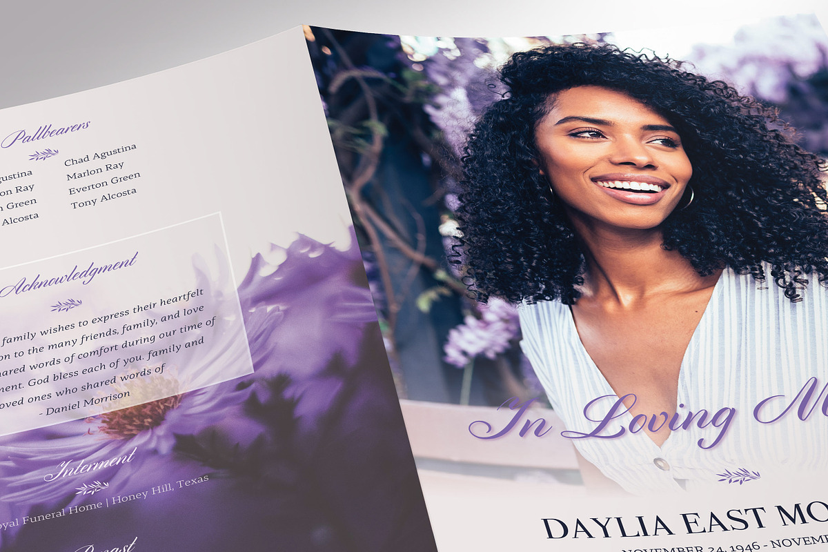 Lavender Love Tabloid Funeral, a Brochure Template by Godserv Designs (Photo 9 of 10)