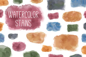 Vector watercolor stains handmade