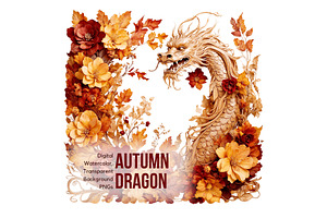 Autumn Dragons Clipart Set PNG