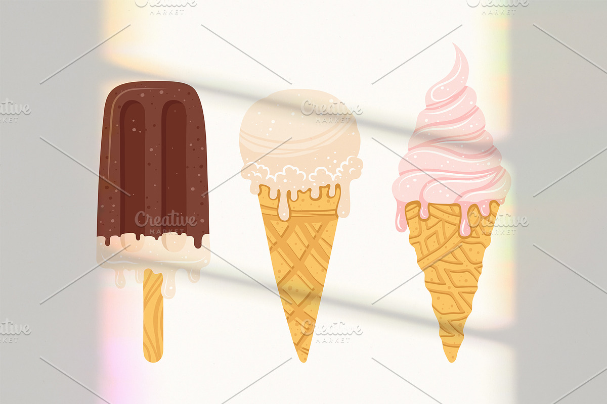 Cakes ice cream desserts cake slices, a Food Illustration by Neliakott ♥ (Photo 2 of 11)