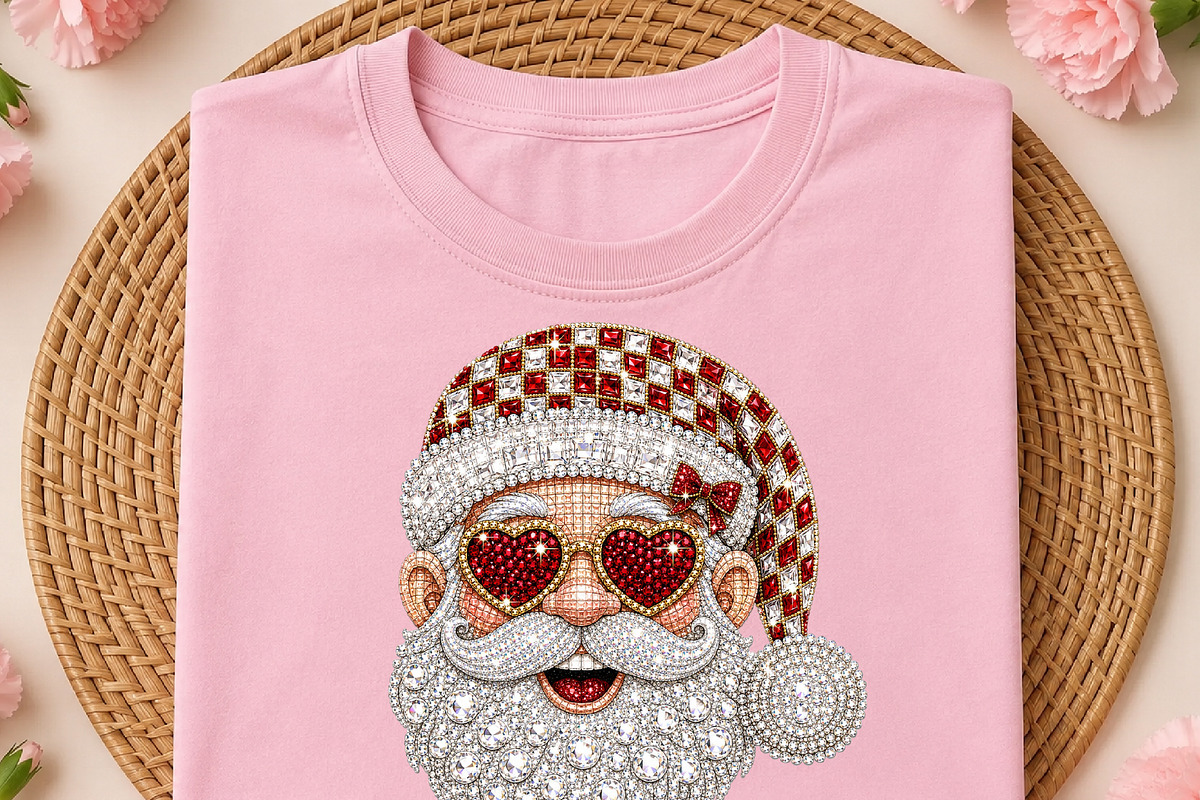 Retro Santa Rhinestone Png, a Seasonal Illustration by DreamCafeArt (Photo 2 of 6)
