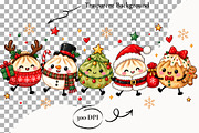 Christmas Dumpling Clipart Kawaii, a Seasonal Illustration by SugarCloudStudioArt (Thumbnail 2 of 4)