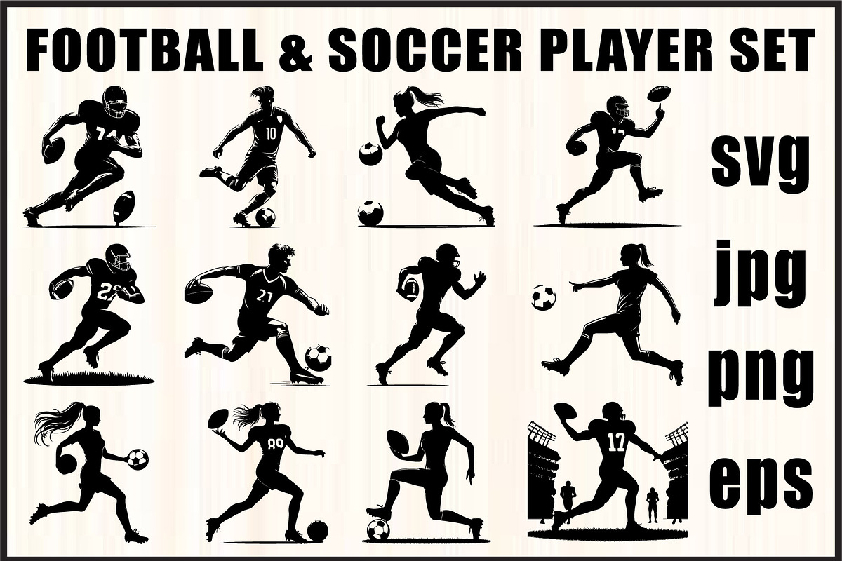 Football & Soccer SVG Bundle, an Object Graphic by Designer_Momina (Photo 1 of 13)